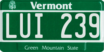 VT license plate LUI239