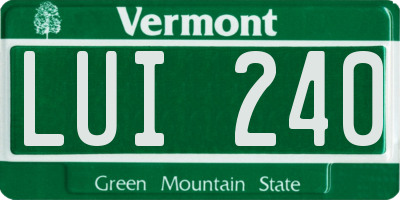 VT license plate LUI240
