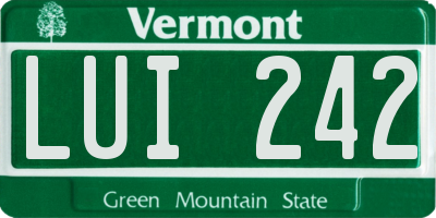 VT license plate LUI242