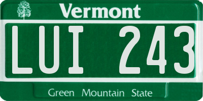 VT license plate LUI243