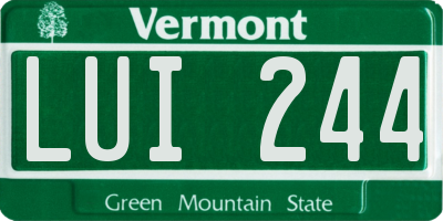 VT license plate LUI244