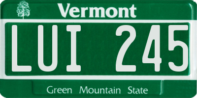 VT license plate LUI245