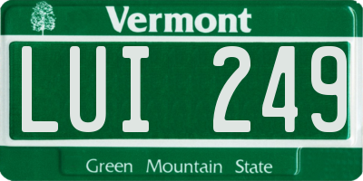 VT license plate LUI249