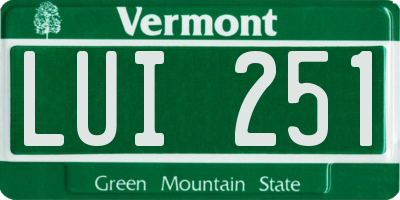 VT license plate LUI251