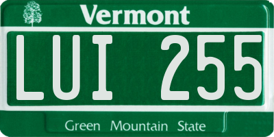 VT license plate LUI255
