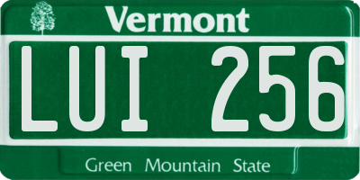 VT license plate LUI256