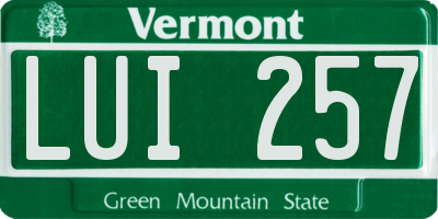 VT license plate LUI257