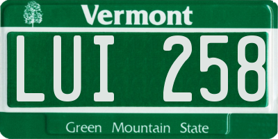 VT license plate LUI258