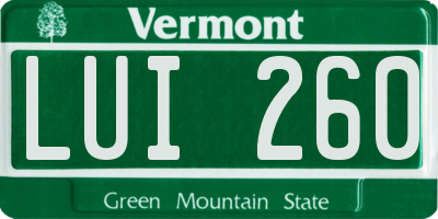 VT license plate LUI260