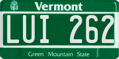 VT license plate LUI262