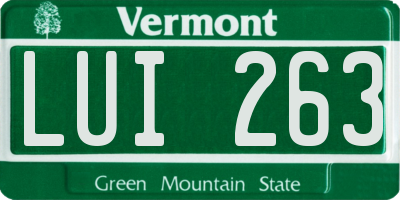 VT license plate LUI263