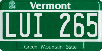 VT license plate LUI265