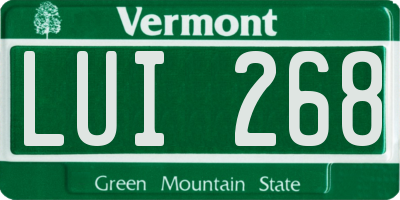 VT license plate LUI268
