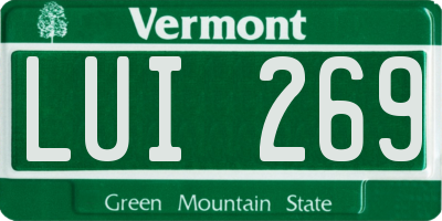 VT license plate LUI269