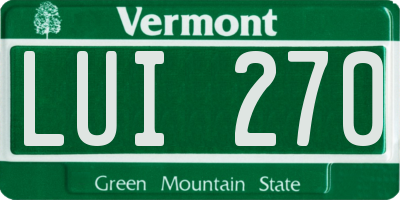 VT license plate LUI270