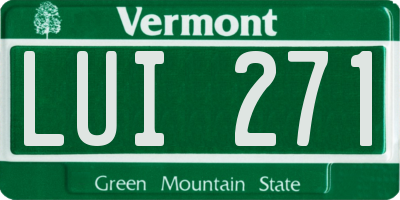 VT license plate LUI271