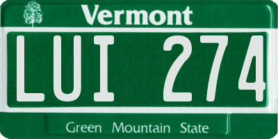 VT license plate LUI274