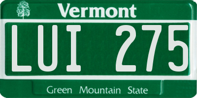 VT license plate LUI275