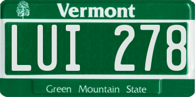 VT license plate LUI278