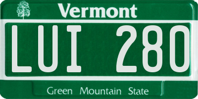 VT license plate LUI280