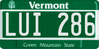 VT license plate LUI286
