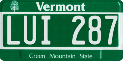 VT license plate LUI287