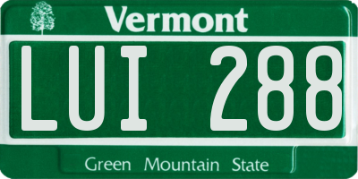 VT license plate LUI288