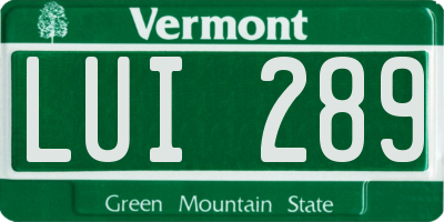 VT license plate LUI289
