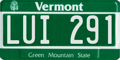 VT license plate LUI291