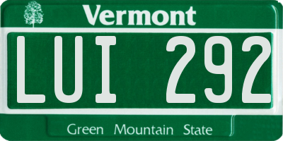 VT license plate LUI292