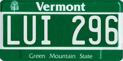 VT license plate LUI296