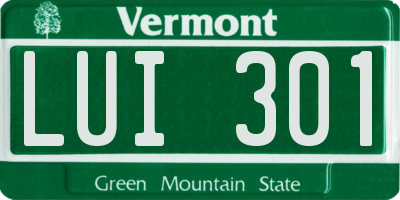 VT license plate LUI301
