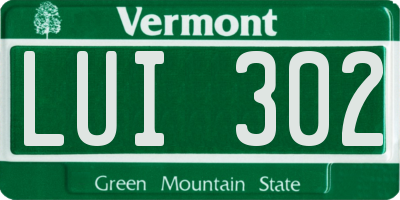 VT license plate LUI302