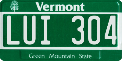 VT license plate LUI304