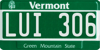 VT license plate LUI306