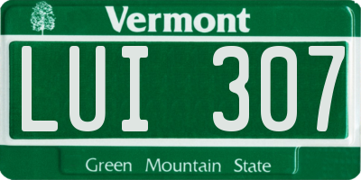 VT license plate LUI307