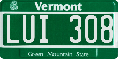VT license plate LUI308