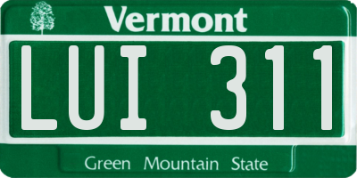 VT license plate LUI311