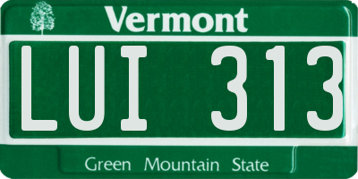 VT license plate LUI313
