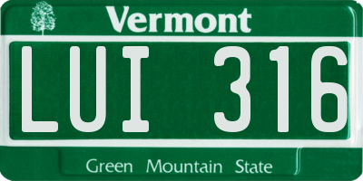 VT license plate LUI316