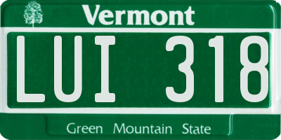 VT license plate LUI318