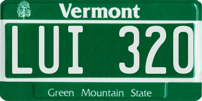 VT license plate LUI320