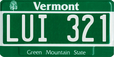 VT license plate LUI321