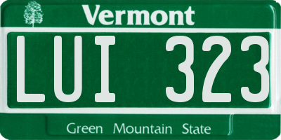 VT license plate LUI323