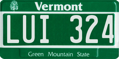 VT license plate LUI324