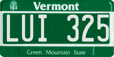 VT license plate LUI325
