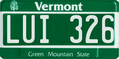 VT license plate LUI326