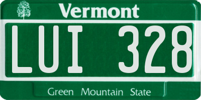 VT license plate LUI328