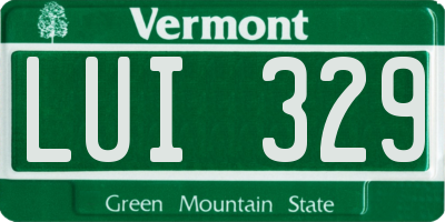 VT license plate LUI329
