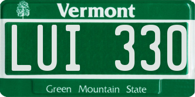 VT license plate LUI330